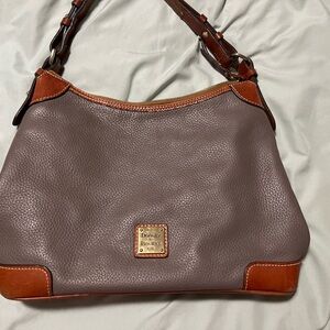 Dooney & Bourke Gray and Brown Leather Shoulder Bag